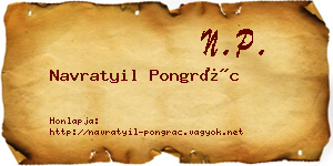 Navratyil Pongrác névjegykártya